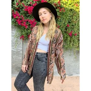 Red Rock Reflections Boho Open Cardigan